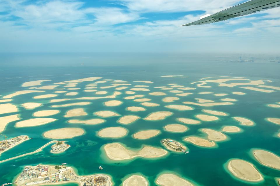 The aerial view of the 300 mostly empty islands