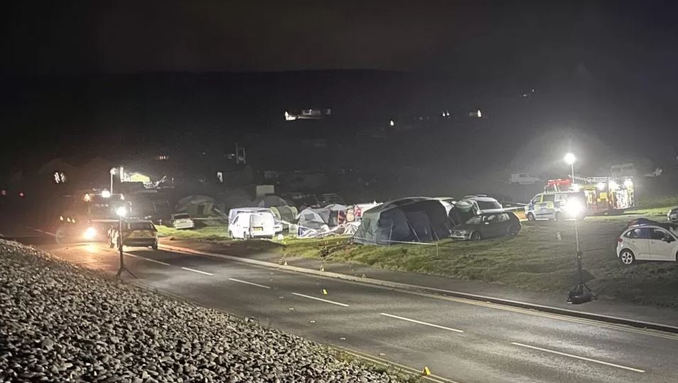 A horror crash has left nine people hurt after a car ploughed into Wales' Newgale Camping