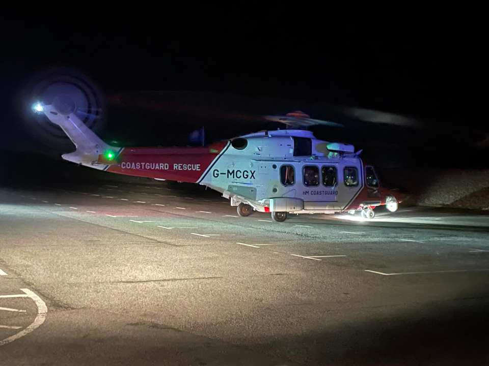 A Coastguard rescue helicopter transported one person to a Cardiff hospital