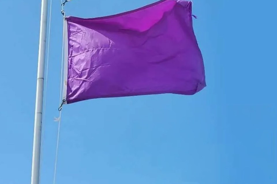 Lifeguards raised a purple flag - a very rare occurrence across the Canary Islands