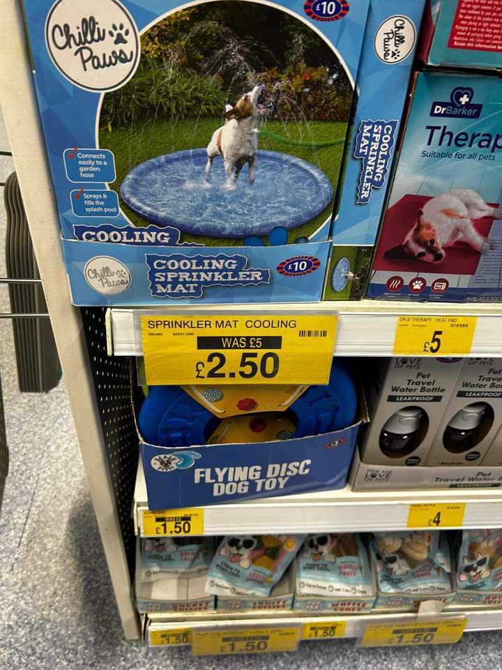 The sprinkler cooling mat is selling for £2.50 in B&M stores and online