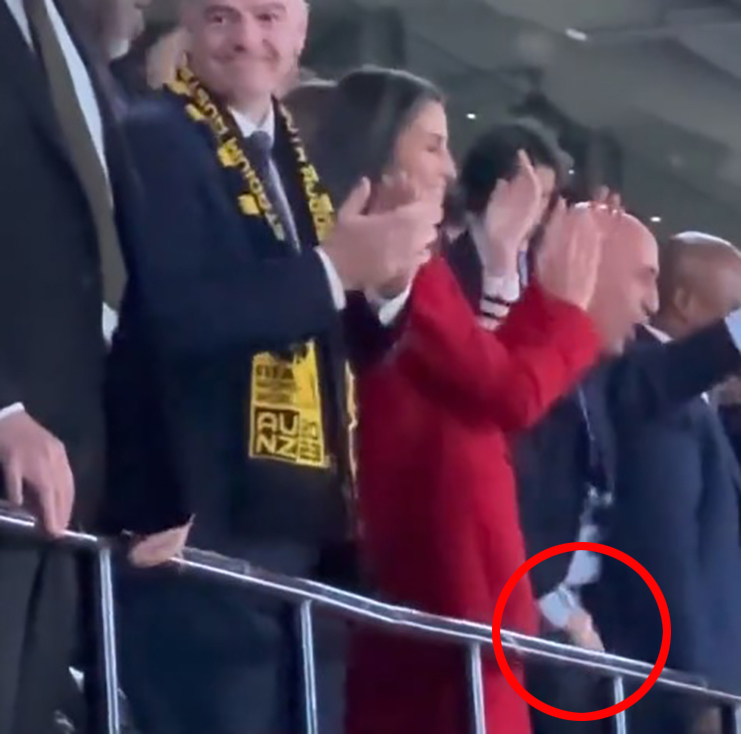 Rubiales was seen grabbing his crotch near Spain's Queen and Princess Infanta Sofía after the final whistle