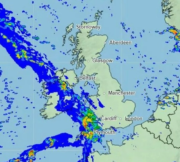 The Met Office had warned heavy rain was on its way