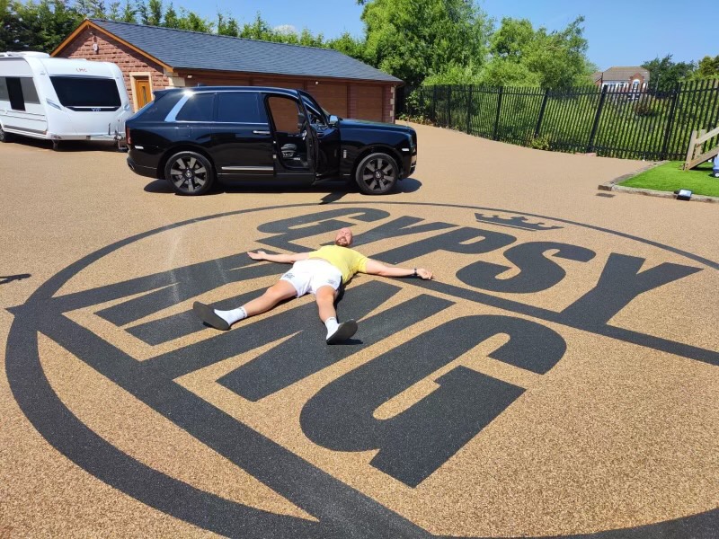 Tyson's nickname the 'Gypsy King' is now emblazoned on the driveway