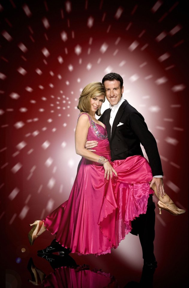 Strictly bosses partnered Anton with a string of TV’s leading ladies including Kate Garraway herself in 2007, above