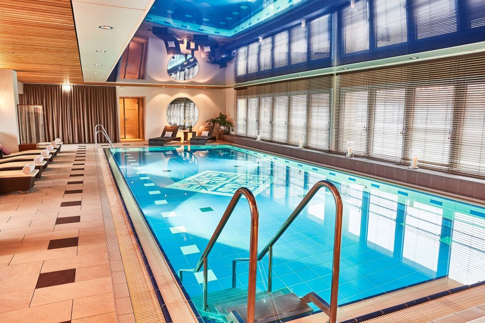 The plush spot boasts pools and stunning views of Munich