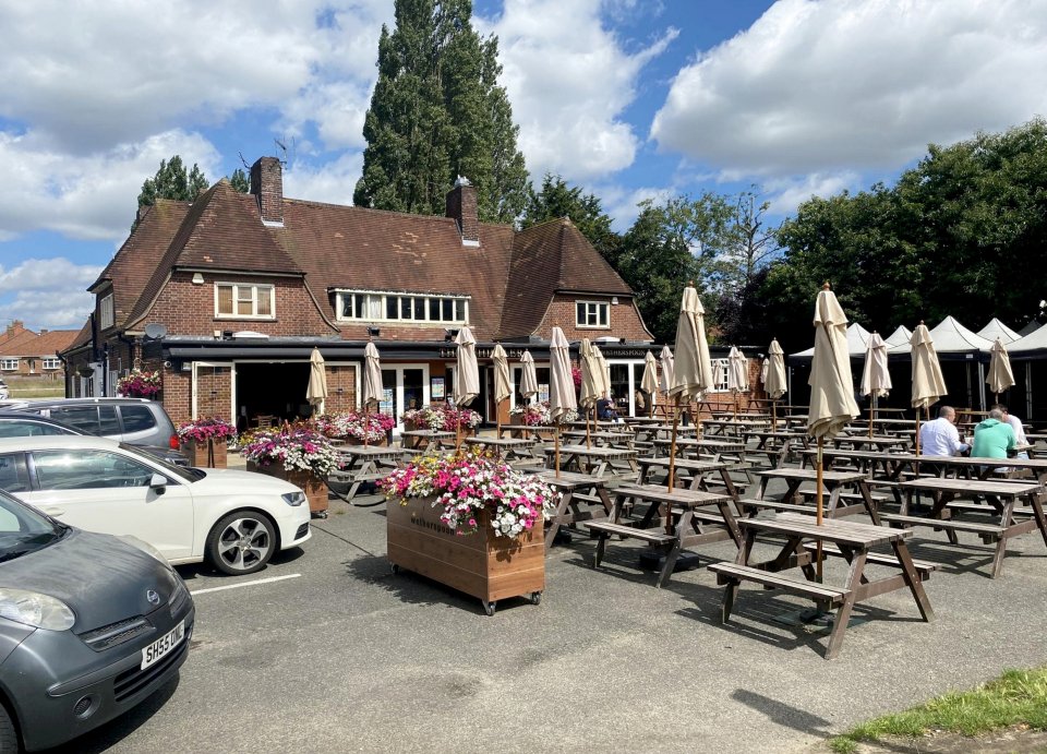 The former car park at the front of the popular pub has now been fitted out with tables and chairs