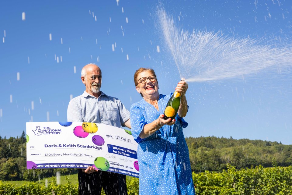 Doris and Keith Stanbridge from Dorking celebrated their incredible win