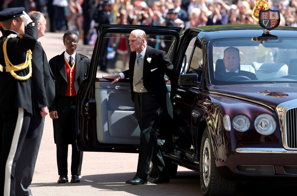 Prince Philip managed without a walking aid at Harry and Meghan's wedding after breaking his hip