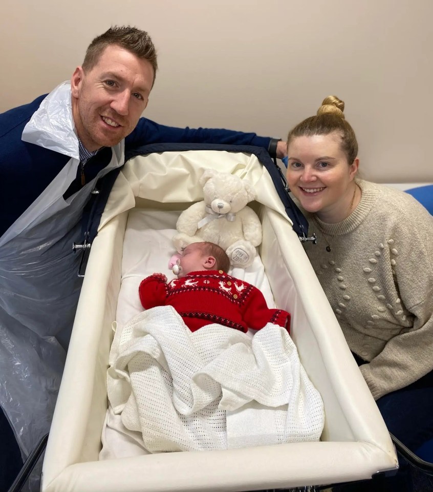 Lee, Jess and Freya at Morpeth Mother and Baby Unit