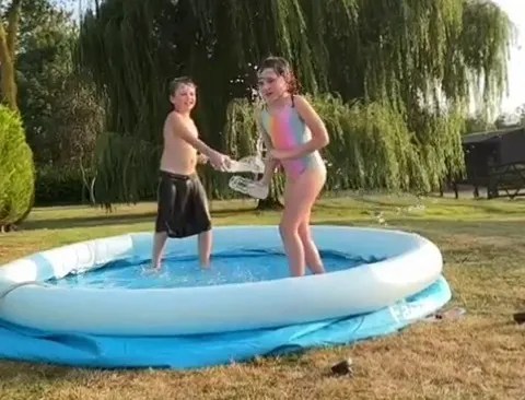 Katie was trolled over the video she posted of her kids in a paddling pool