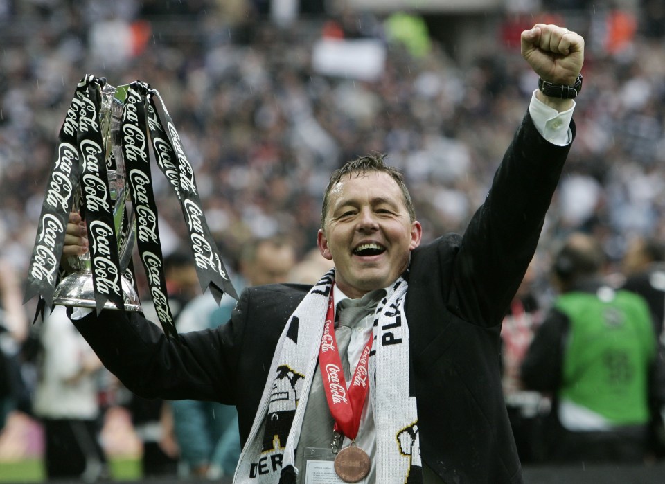 Davies celebrated his biggest achievement in management when Derby beat West Brom 1-0 in the Championship play-off final in 2007