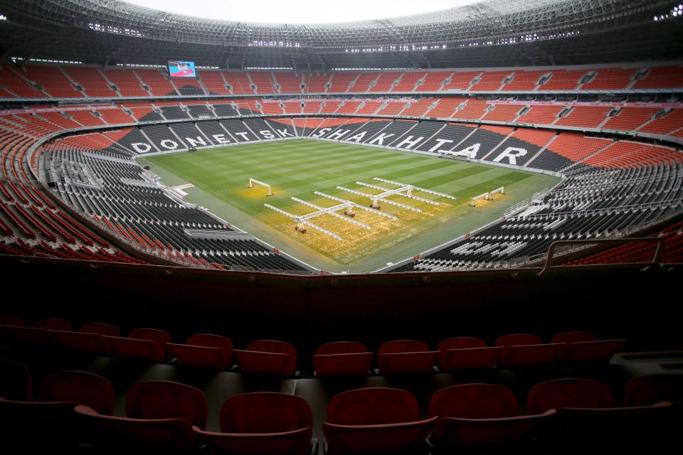 Parts of the pitch have turned yellow from years of neglect