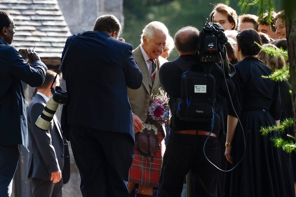 King Charles greets well-wishers