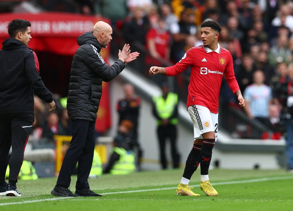 Jadon Sancho is set for showdown talks with Erik ten Hag