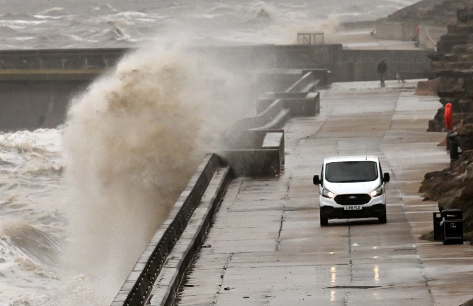 Blackpool promenade has been battered this morning