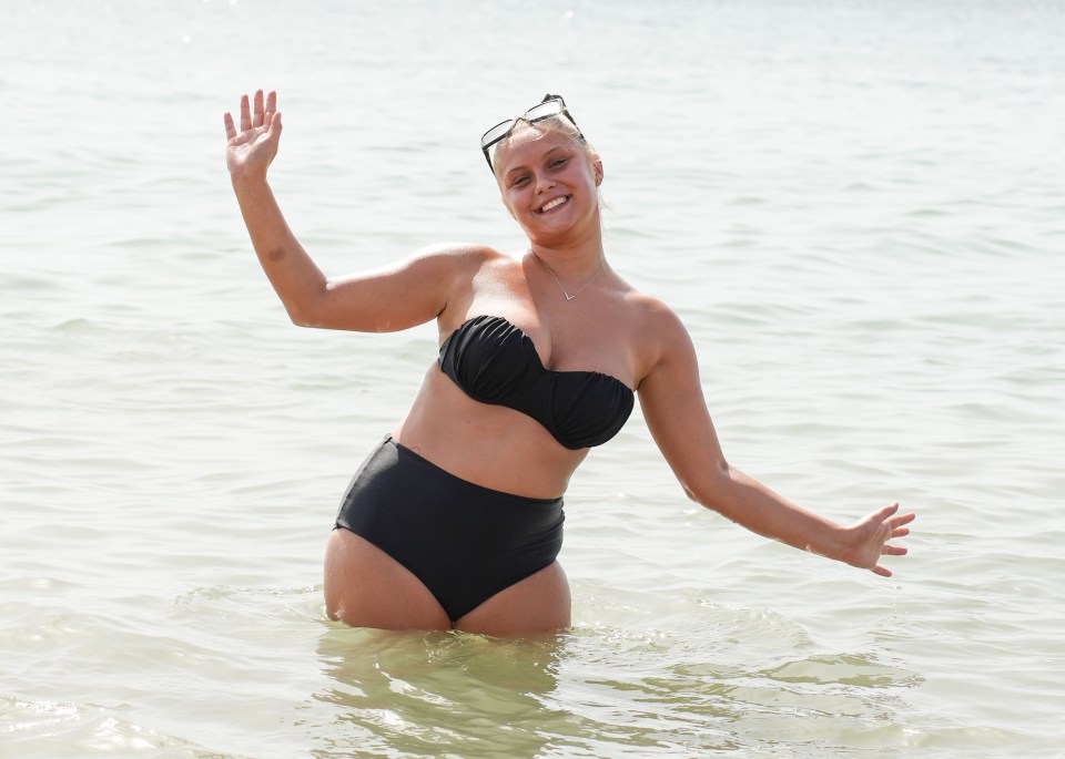 A Brit cooling off in the water at Brighton beach