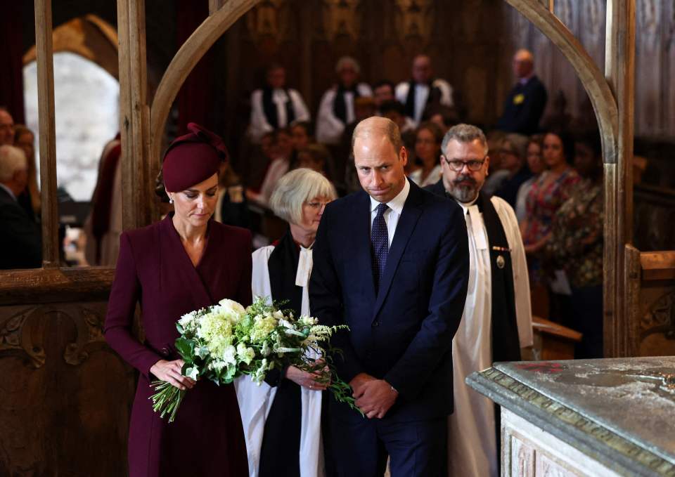 William and Kate attended a private service of remembrance at St Davids Cathedral in Pembrokeshire