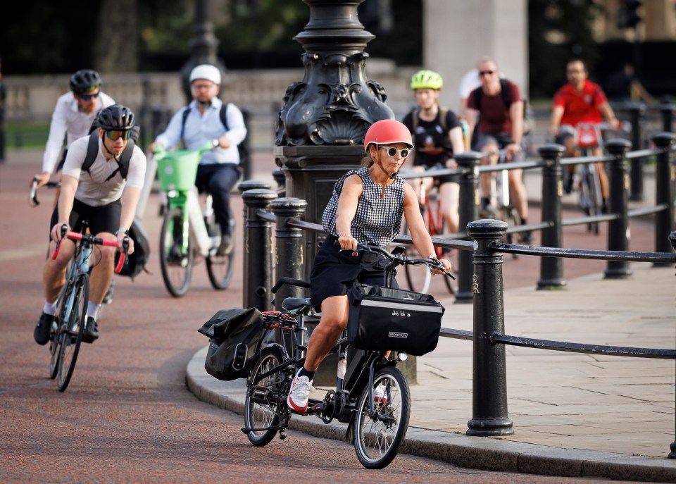 These cyclists made their trip early to make the most of a cooler start to the morning before the heat ramps up this afternoon