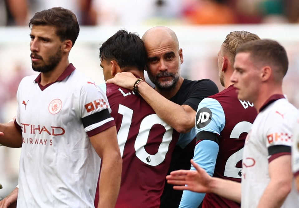 Paqueta and Guardiola also hugged after the match