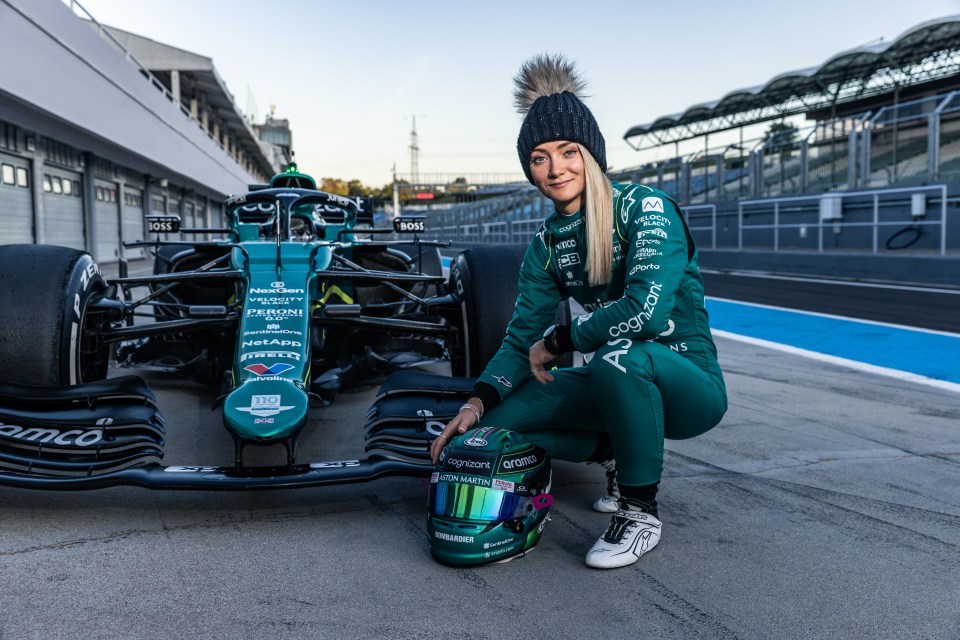 Jessica Hawkins drove Aston Martin's 2021 F1 car last Thursday