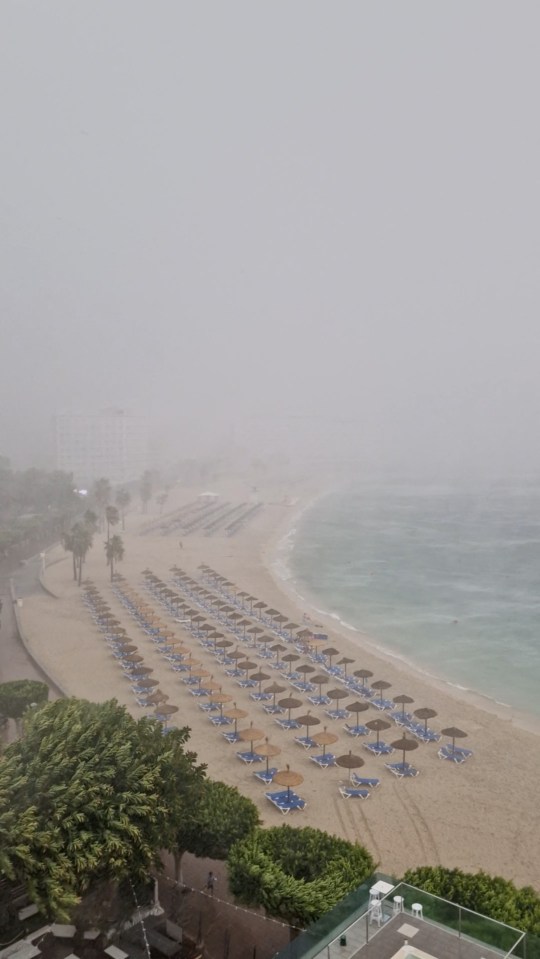 A general view of the storm in Mallorca, Spain August 27, 2023, in this screen grab taken from a social media video. Sanja Poljanski/ via REUTERS THIS IMAGE HAS BEEN SUPPLIED BY A THIRD PARTY. MANDATORY CREDIT. NO RESALES. NO ARCHIVES.