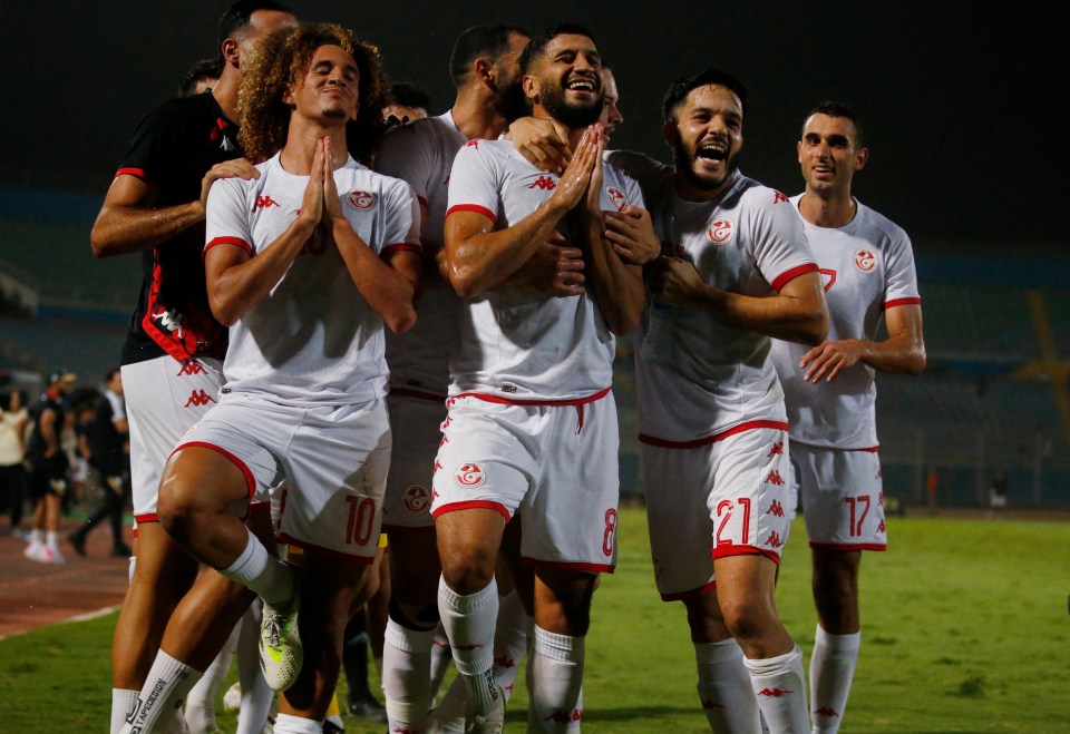 Hannibal Mejbri and his Tunisia team-mates taunted Mo Salah with his own celebration