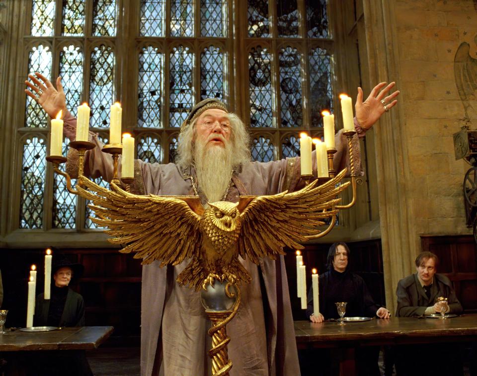 Sir Michael starred in the role of Hogwarts headteacher Albus Dumbledore in the Harry Potter franchise