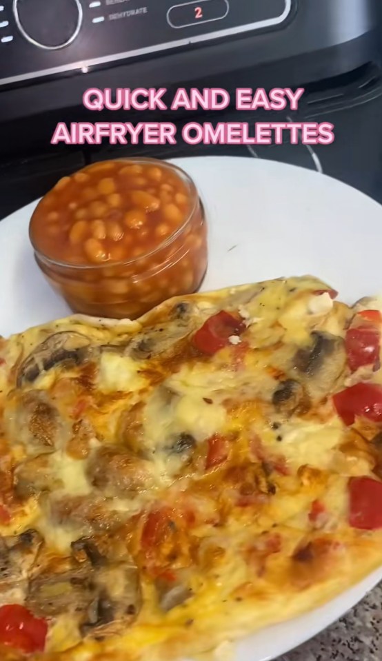 Jess likes to serves her omelette with a side of baked beans.