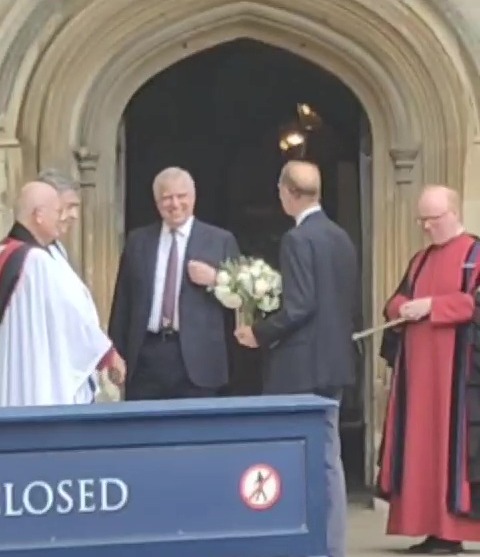 Andrew arriving at St George's Chapel