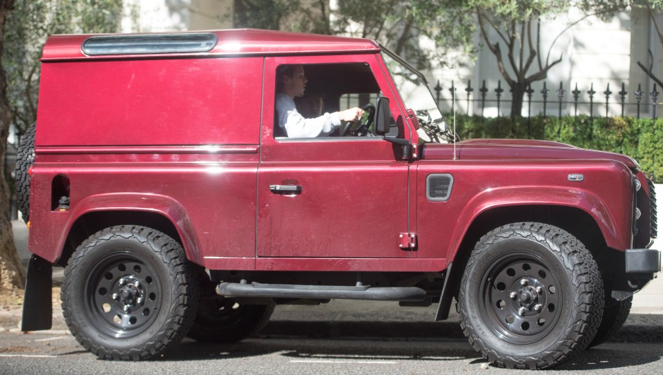 Cruz Beckham, 18, celebrated passing his driving test by getting behind the wheel of a Land Rover Defender