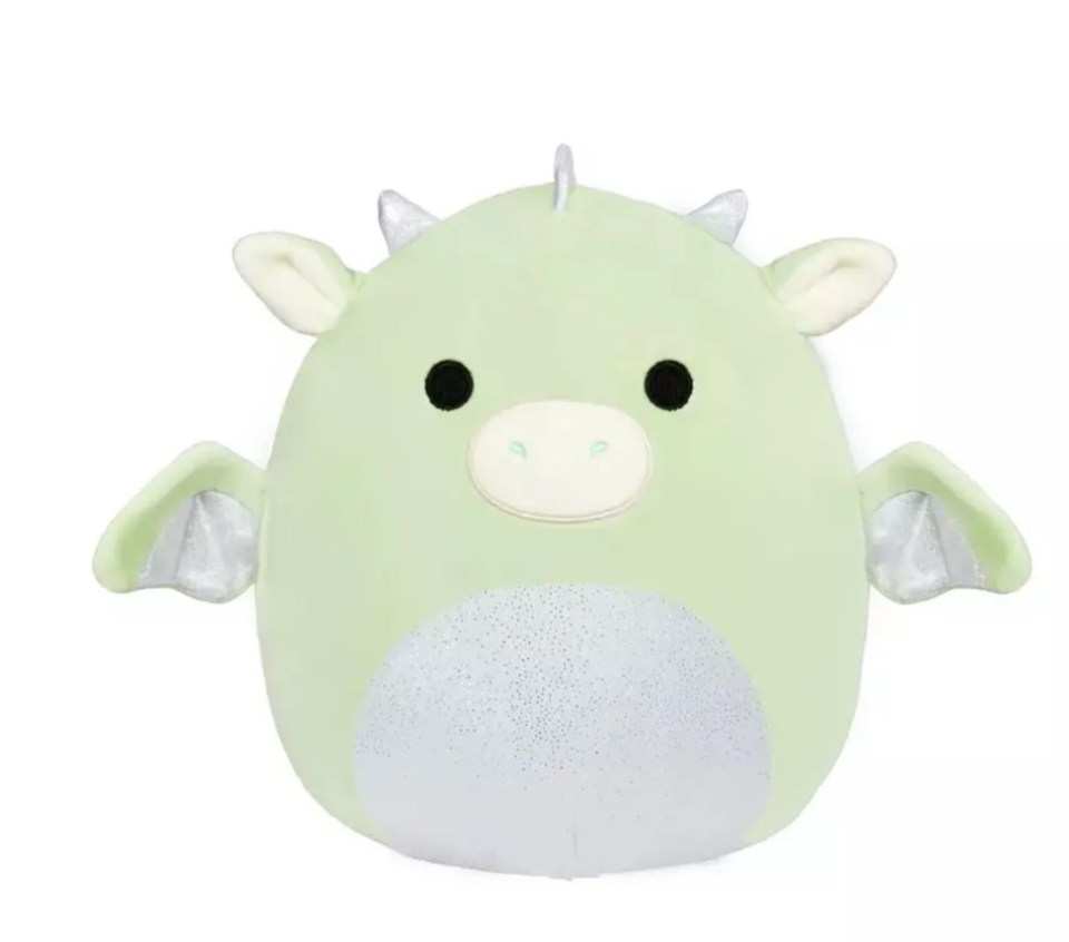 The ultra-squeezable Squishmallows Drew the dragon costs £13