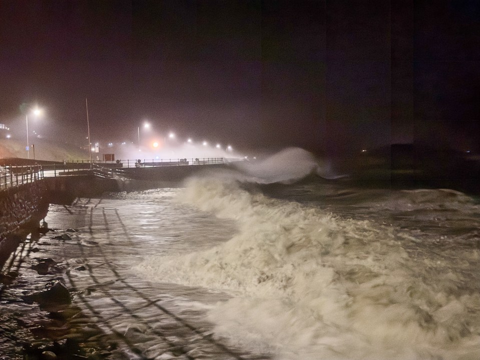 Storm Agnes hit North Wales on Wednesday evening bringing rough waves