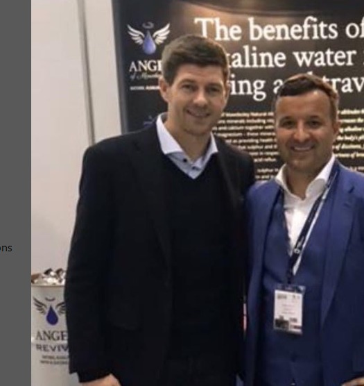 Business founder Mark Doyle with Steven Gerrard