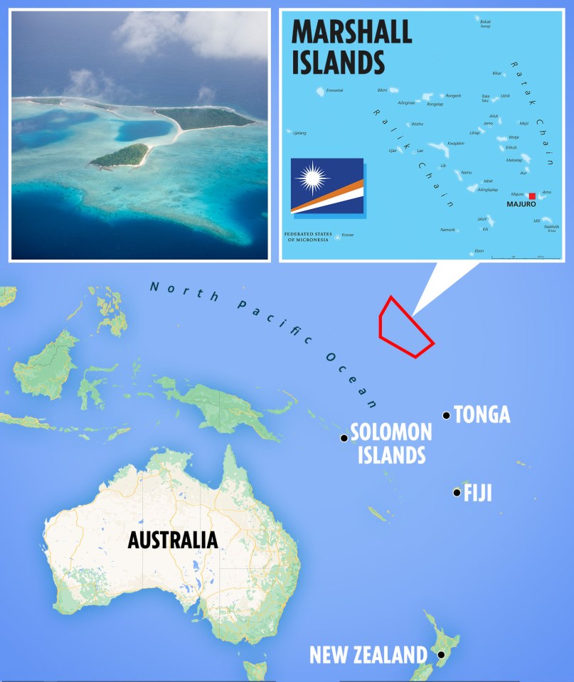 The Marshall Island are located in the Pacific Ocean