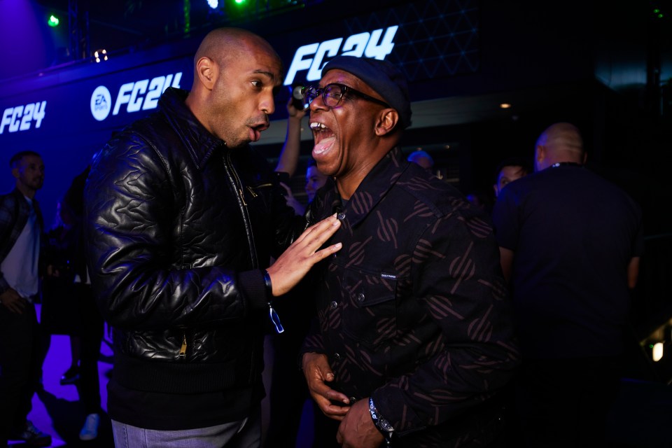 Thierry Henry and Ian Wright at the EA FC Clubhouse Event, London.