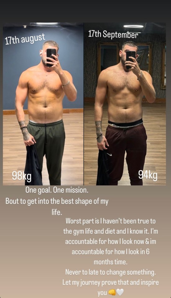 Zach showed off his weight loss with before and after pics