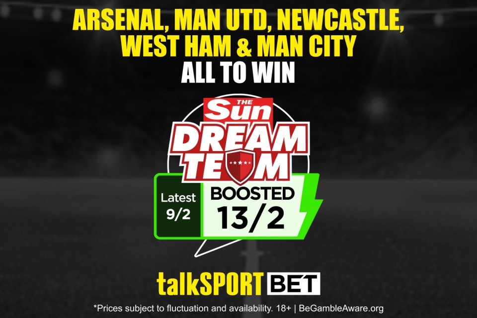 Get Arsenal, Man Utd, Newcastle, West Ham & Man City all to win at boosted 13/2