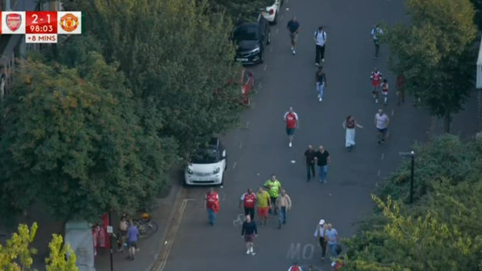 The camera picked up fans who had left the game early