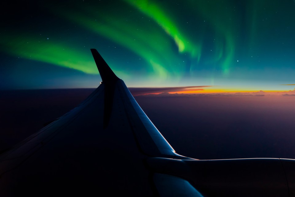 The aurora can be seen by passengers from the aircraft windows