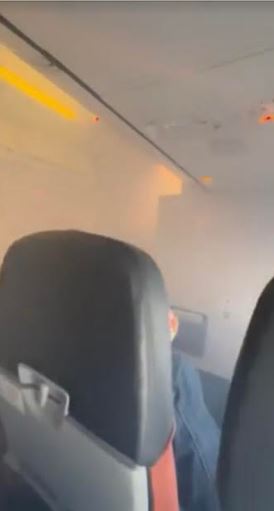 Terrifying video shows how smoke engulfed the cabin shortly after take off