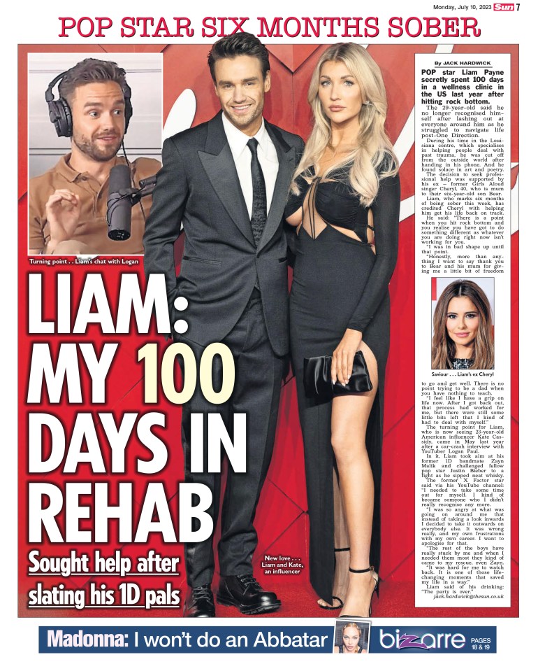 The Sun reported on Liam spending 100 days in a rehab facility in Louisiana