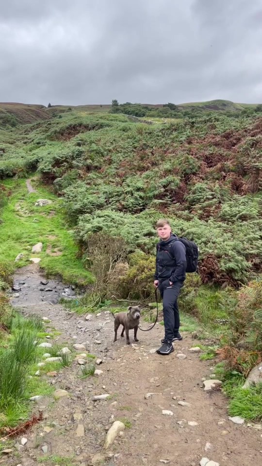 The couple went camping and hiked up some hills