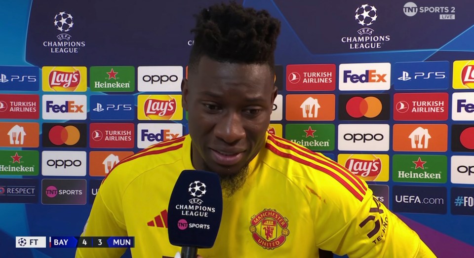 Andre Onana requested to be interviewed after the game