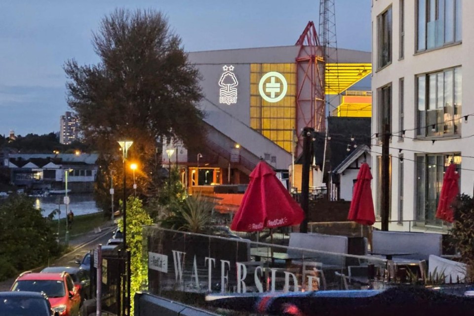 The symbol was visible on Nottingham Forest's City Ground