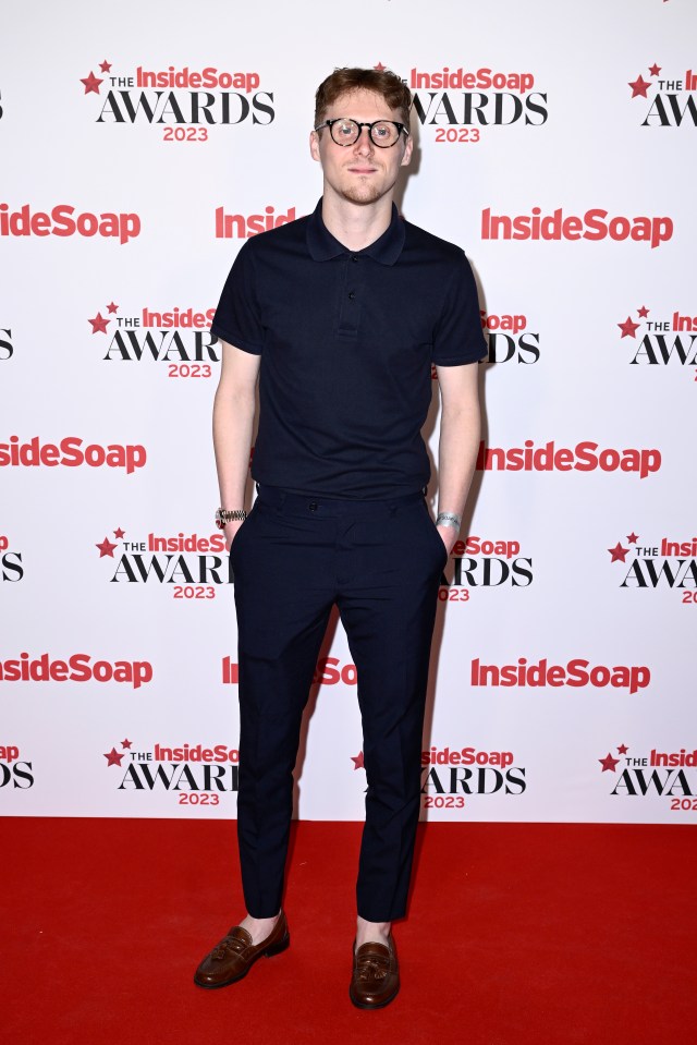 EastEnders' Jamie Borthwick wore a polo shirt, trousers and brown loafers