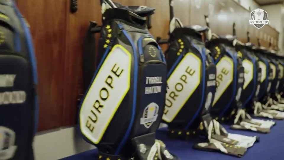 Each of the bags are personalised with the player's name