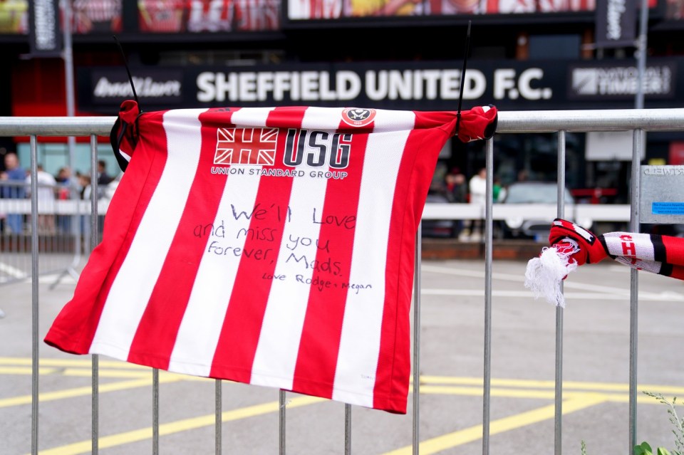 Sheffield United fans have left tributes to Cusack outside the ground