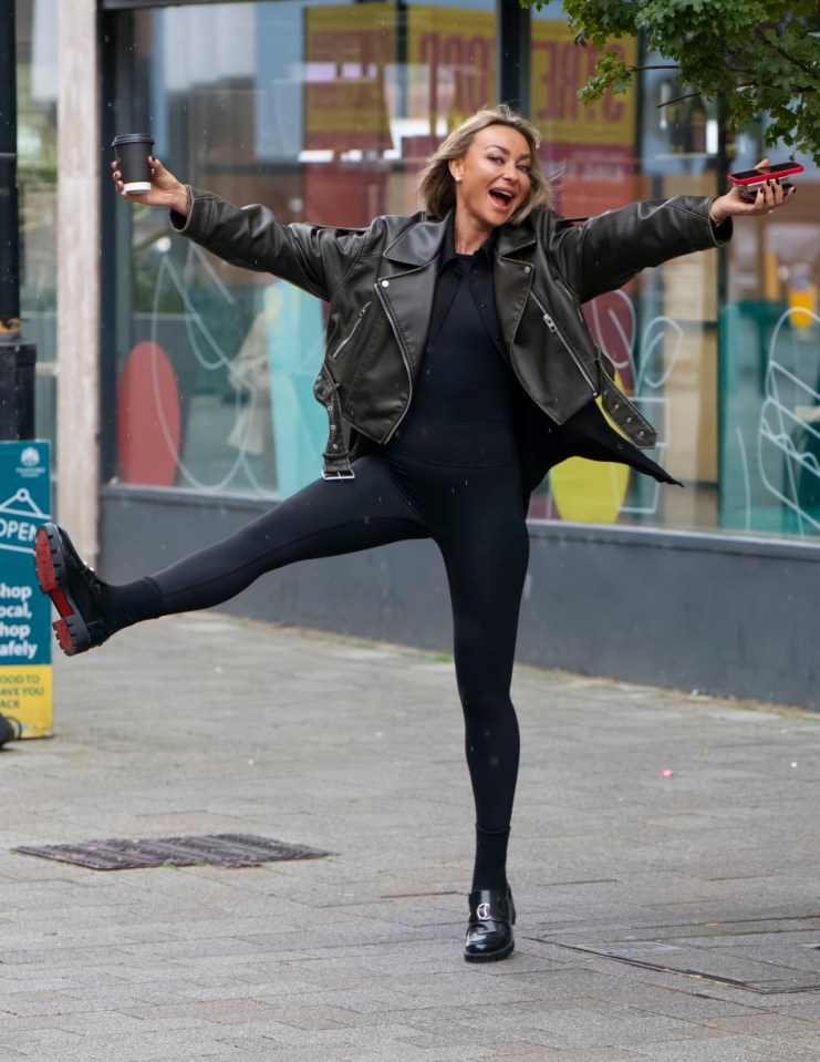 EXCLUSIVE: Strictly Come Dancing Contestant Adam Thomas Struggles With His Wrist Support As He And Luba Mushtuk Arrive For Rehearsals In Manchester. Adam Was Seen Visibly Struggling With A Wrist Support As He Hobbled Along The Pedestrian Zone Outside The Venue, Days After It Was Reported That Adam Is Struggling With Rheumatoid Arthritis. Adam and Luba are set to make their Strictly live show debut, alongside the other couples, on Saturday. Pictured: Luba Mushtuk Ref: SPL9926478 190923 EXCLUSIVE Picture by: SplashNews.com Splash News and Pictures USA: 310-525-5808 UK: 020 8126 1009 eamteam@shutterstock.com World Rights