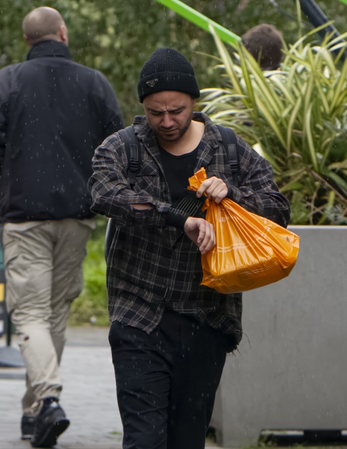 EXCLUSIVE: Strictly Come Dancing Contestant Adam Thomas Struggles With His Wrist Support As He And Luba Mushtuk Arrive For Rehearsals In Manchester. Adam Was Seen Visibly Struggling With A Wrist Support As He Hobbled Along The Pedestrian Zone Outside The Venue, Days After It Was Reported That Adam Is Struggling With Rheumatoid Arthritis. Adam and Luba are set to make their Strictly live show debut, alongside the other couples, on Saturday. Pictured: Adam Thomas Ref: SPL9926478 190923 EXCLUSIVE Picture by: SplashNews.com Splash News and Pictures USA: 310-525-5808 UK: 020 8126 1009 eamteam@shutterstock.com World Rights